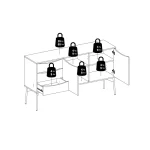 FUR MEUBLE TV 2 TIROIRS COULISSE + 3 TIROIRS
