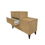 GABY COMMODE + MIROIR CHÊNE CLAIR