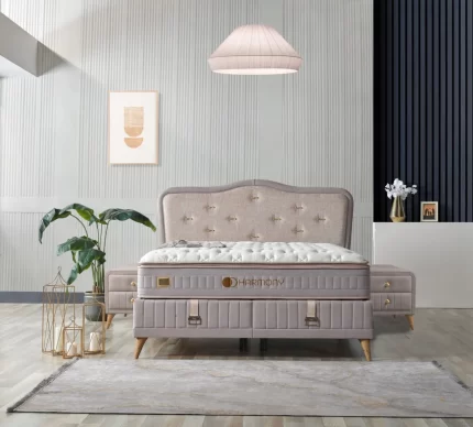 HARMONY LIFE PACK LIT+SOMMIER 160x200 AVEC RANGEMENT+2 CHEVETS