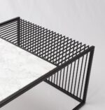 TABLE BASSE CARRARA METAL ET BOIS EFFET MARBRE