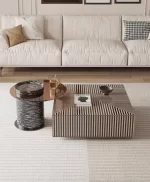 KENTO ZEN SET DE 2 TABLES VERRE +BOIS AVEC TIROIR
