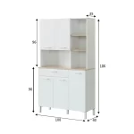KIRA BUFFET DE CUISINE CANADIAN BLANC 5 PORTES+1 TIRROIR