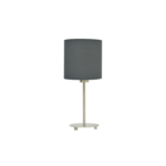 LAMPE A POSER CARONY NICKEL SATINE CHAPEAU GRIS