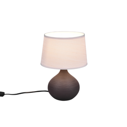 LAMPE DE TABLE CERAMIQUE BRUN