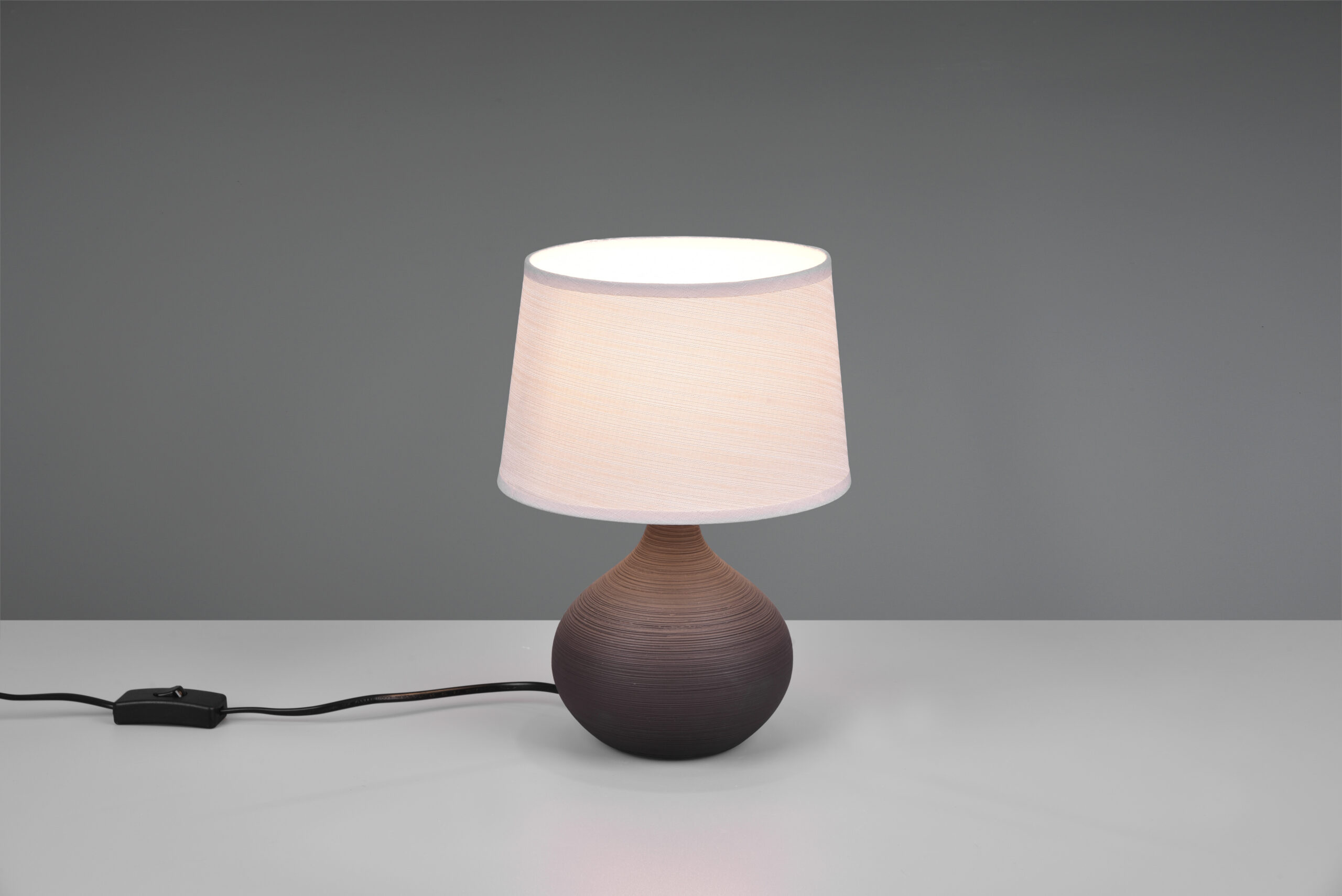 LAMPE DE TABLE CERAMIQUE BRUN