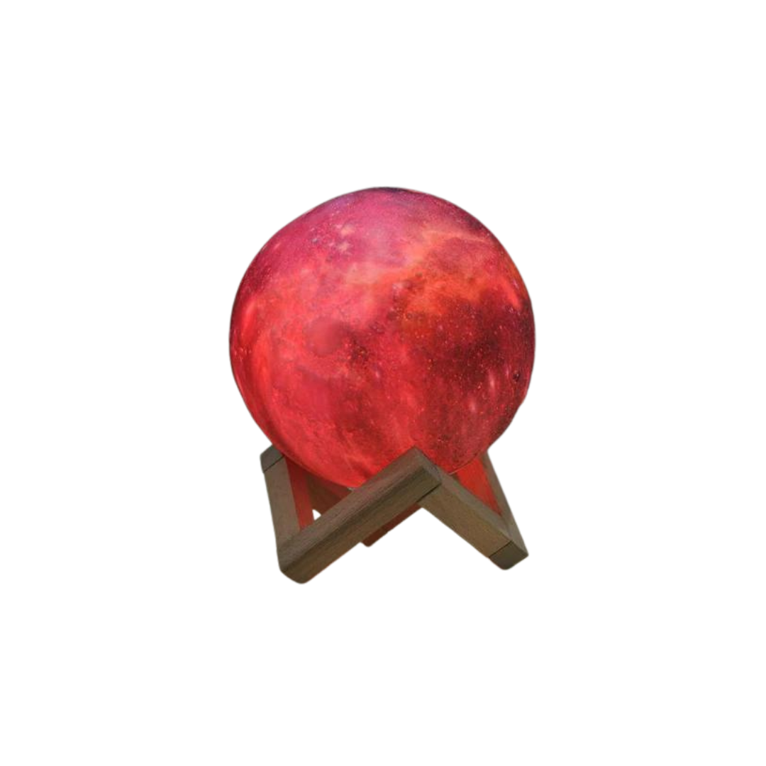 LAMPE VEILLEUSE LUNE AVEC SUPPORT BOIS 20 CM LAMPE VEILLEUSE LUNE AVEC SUPPORT BOIS 20 CM