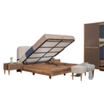 LISBON PACK LIT AVEC RANGEMENT + 2 CHEVETS + COMMODE + MIROIR