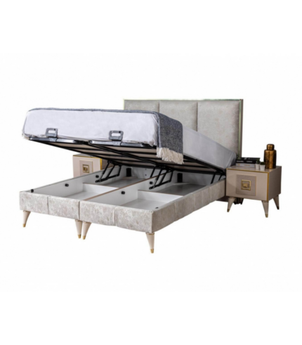 LOTUS PACK CHAMBRE ADULTE LIT+2 CHEVETS+COMMODE+MIROIR