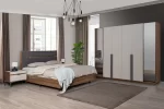 LUNA PACK LIT 160X200 AVEC RANGEMENT+2 CHEVETS+COMMODE+MIROIR