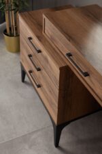 LUPO PACK LIT 160X200 + 2 CHEVETS + COMMODE + MIROIR NOYER