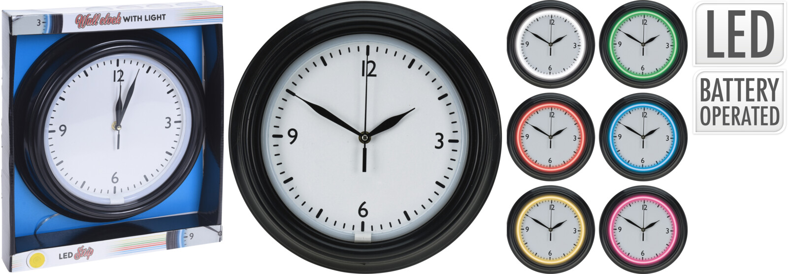 HORLOGE MURALE AVEC BANDE LED PP HORLOGE MURALE AVEC BANDE LED PP