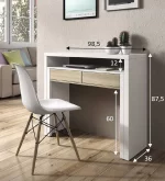 ARTIK BUREAU BLANC EN BOIS CONSOLE EXTENSIBLE