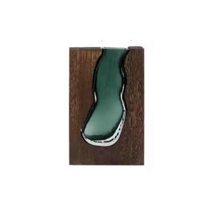 MADERA VASE EN BOIS ET VERRE  GF   18x5x32CM