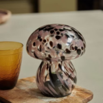 MEDUSE LAMPE LED EN VERRE  MOUCHTE BRICK /MARRON  13.5x13.5x19CM