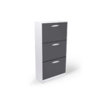MEUBLE CHAUSSURE 3 ABATTANTS GRIS/BLANC 70X29X126 CM