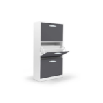 MEUBLE CHAUSSURE 3 ABATTANTS GRIS/BLANC 70X29X126 CM