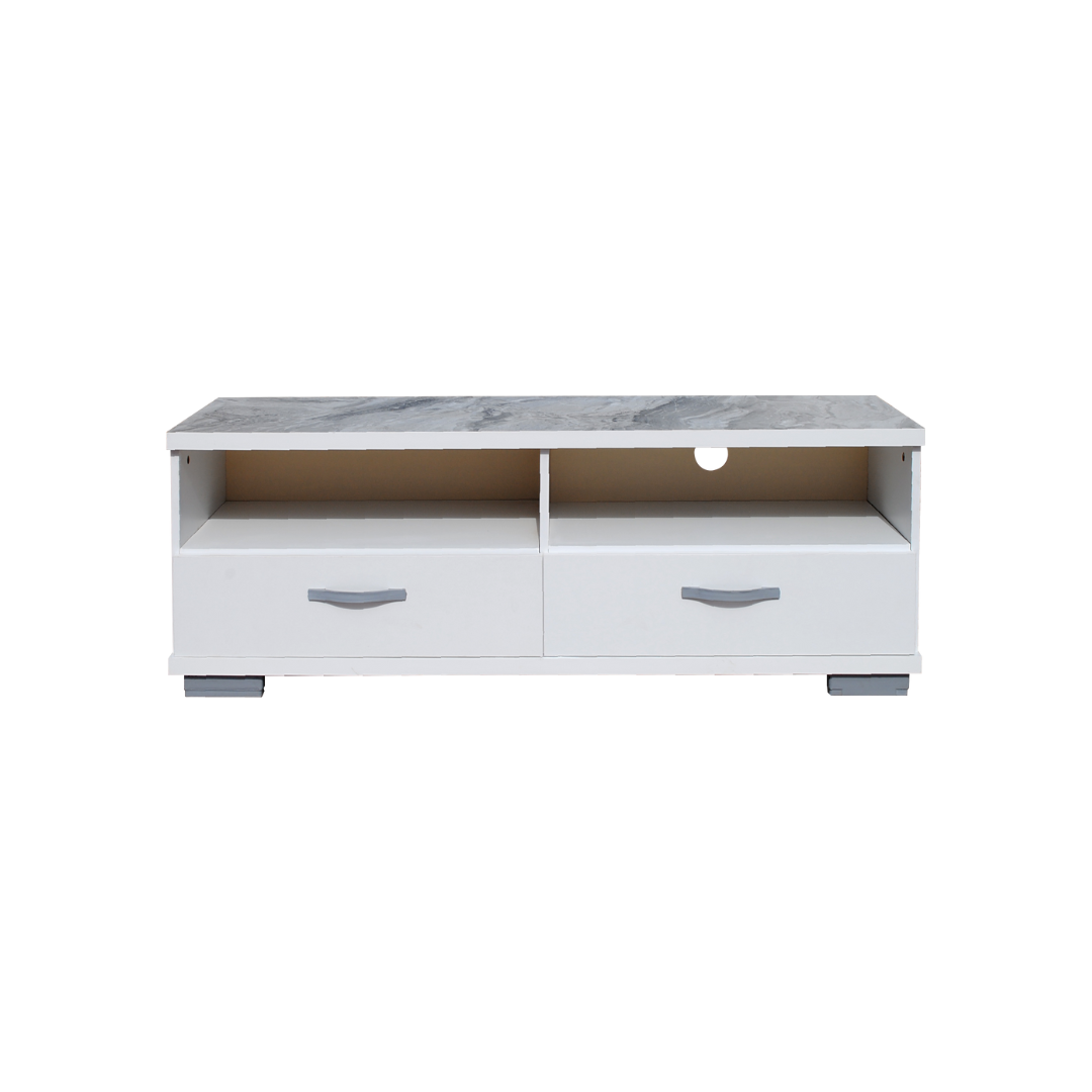 MEUBLE TV HOMELINE NAPOLI 2 TIROIRS +2 NICHE COULEUR MARBRE GRIS/BLANC MEUBLE TV HOMELINE NAPOLI 2 TIROIRS +2 NICHE COULEUR MARBRE GRIS/BLANC