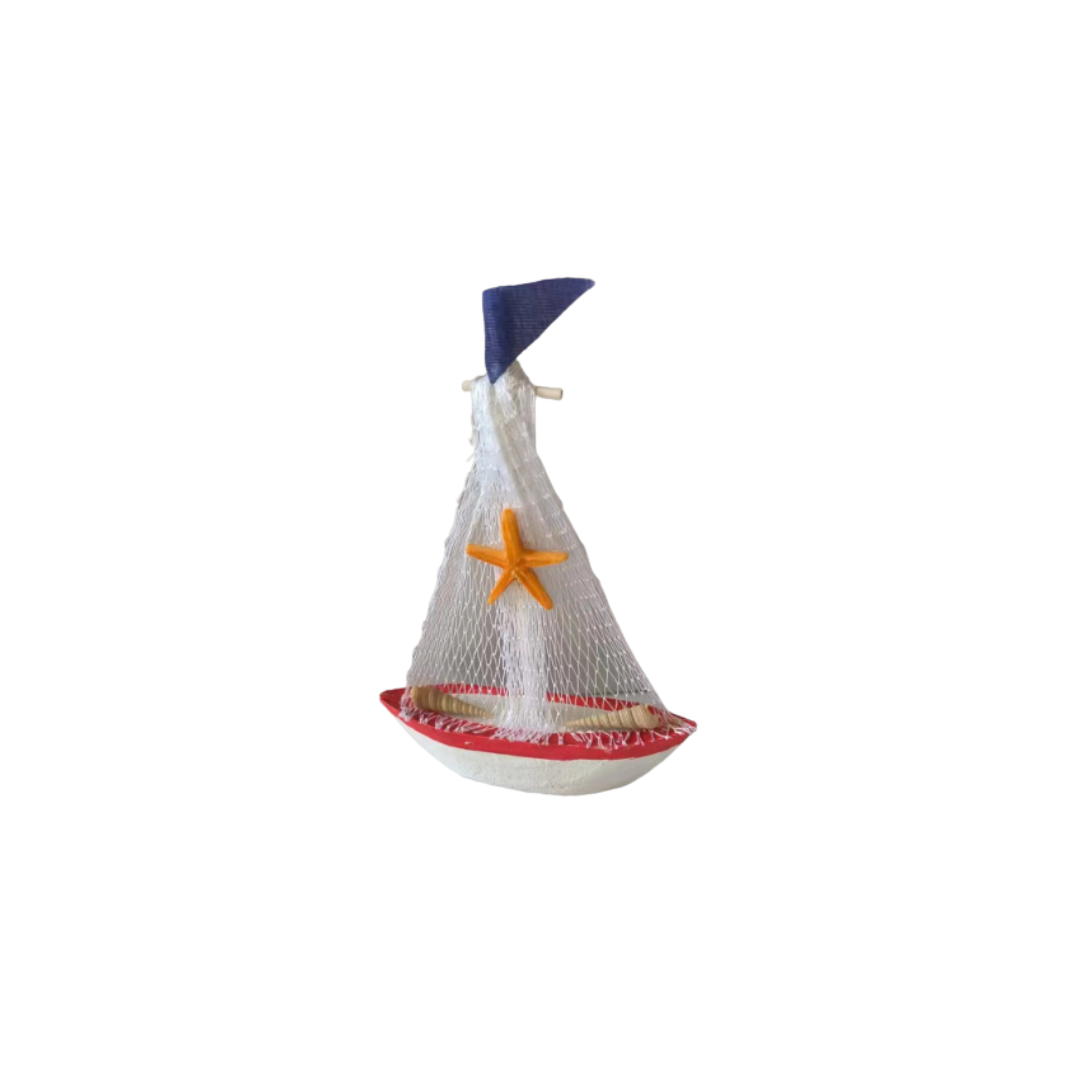MINI VOILIER ROUGE-MARINE 11X3X14,5 CM MINI VOILIER ROUGE-MARINE 11X3X14,5 CM