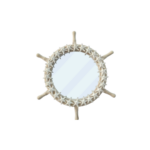 MIROIR DÉCORATIF DE GOUVERNAIL DE BATEAU ENTOURE AVEC PETITS ETOILE DE MER