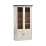 MONACO VITRINE EN BOIS BEIGE TOP MARRON