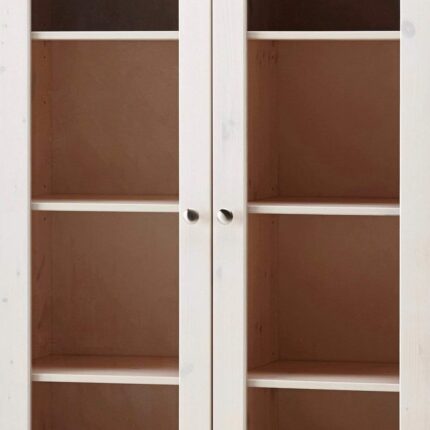 MONACO VITRINE EN BOIS BEIGE TOP MARRON