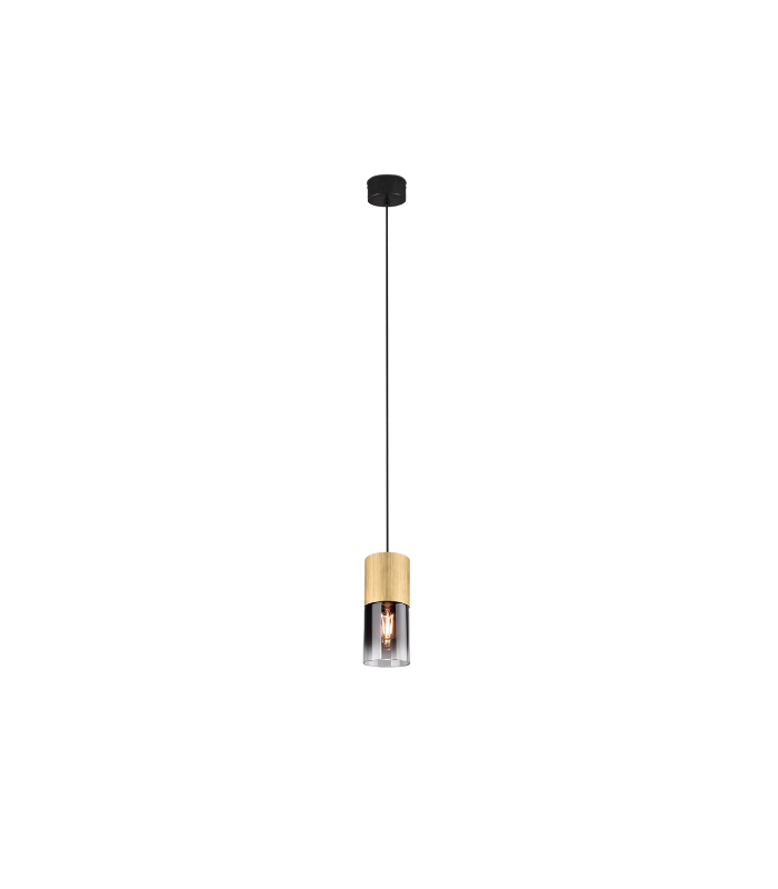 TRIO SUSPENSION ROBIN METAL TAPIS 1XE27 LAITON VERR FUME 10CM TRIO SUSPENSION ROBIN METAL TAPIS 1XE27 LAITON VERR FUME 10CM