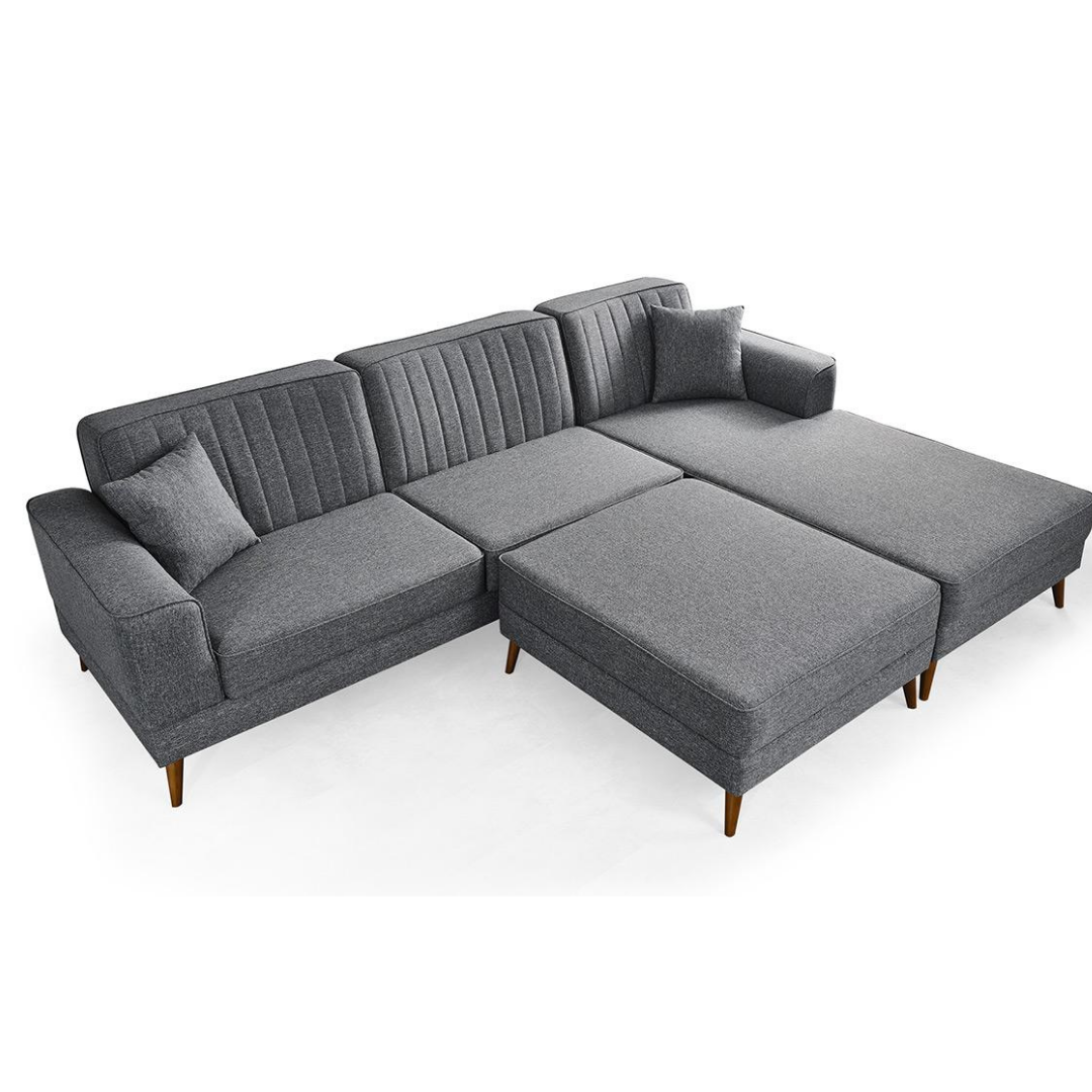 MIRA CORNER DROITE DOUBLE + REST + POUFF MIRA CORNER DROITE DOUBLE + REST + POUFF