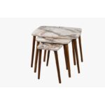 NAPOLI TABLE GIGOGNE BLANC MARBRE 52X70X40/49X55X38/46X38X36