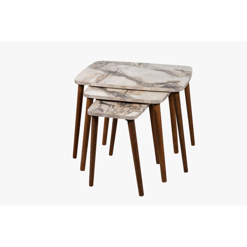 NAPOLI TABLE GIGOGNE BLANC MARBRE 52X70X40/49X55X38/46X38X36 NAPOLI TABLE GIGOGNE BLANC MARBRE 52X70X40/49X55X38/46X38X36