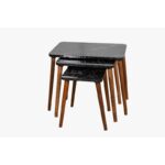 NAPOLI TABLE GIGOGNE  NOIR MARBRE 52X70X40/49X55X38/46X38X36