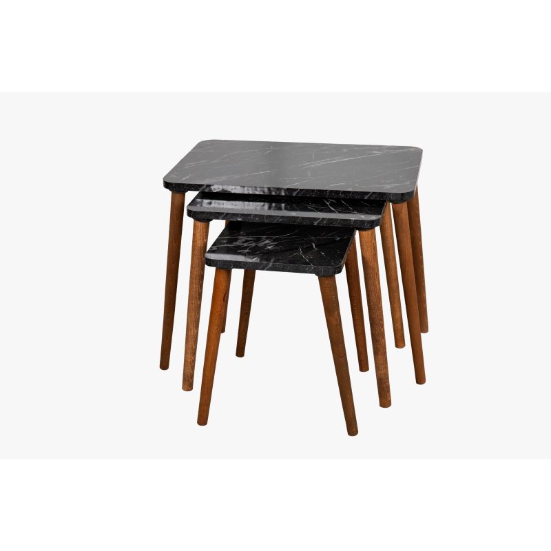 NAPOLI TABLE GIGOGNE NOIR MARBRE 52X70X40/49X55X38/46X38X36 NAPOLI TABLE GIGOGNE NOIR MARBRE 52X70X40/49X55X38/46X38X36