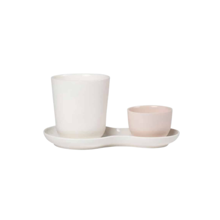 NUDGE SET COFFEE 2 TASSES + ASSIETTE CREAM