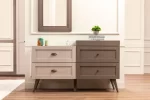 PACK MOSS LIT+SOMMIER AVEC RANGEMENT+ 2 CHEVETS +COMMODE+MIROIR