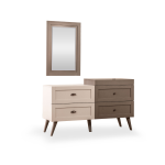 PACK MOSS LIT+SOMMIER AVEC RANGEMENT+ 2 CHEVETS +COMMODE+MIROIR