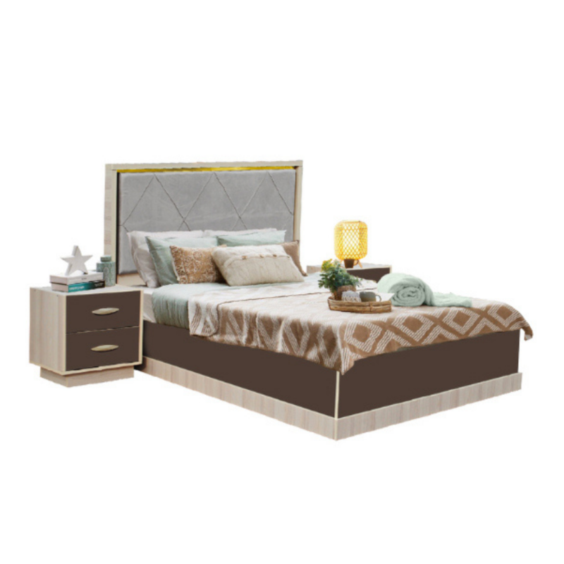 PACK NANCY LIT 160*200CM + 2 CHEVETS +SOMMIER