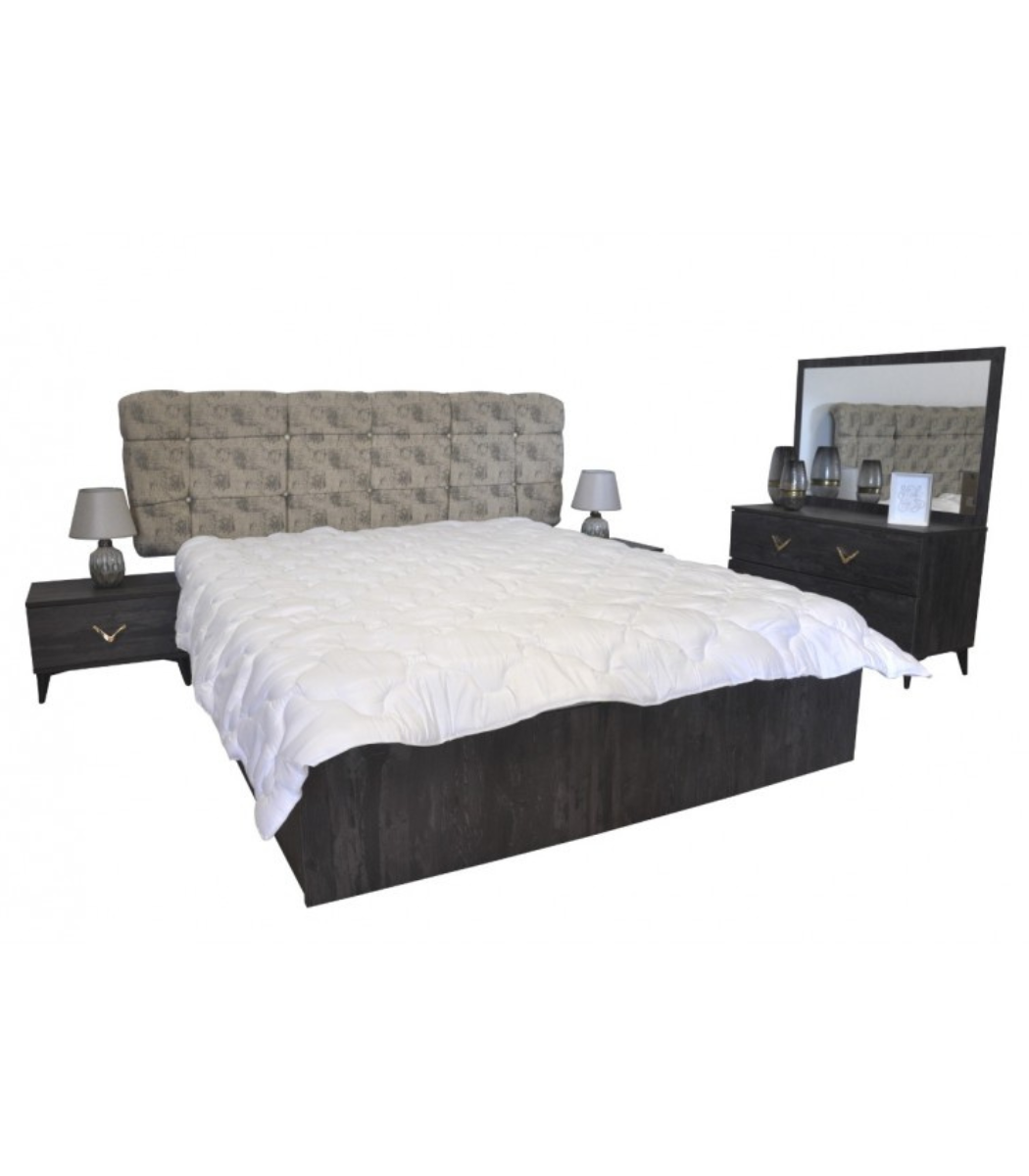 PACK TRESOR : lit 180 x 200 + 2 chevets + commode + miroir PACK TRESOR : lit 180 x 200 + 2 chevets + commode + miroir