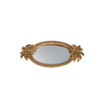 PALMIER PLATEAU MIRROIR DECORATIF POLYRESIN DOREE 36.5x19.8x3 CM