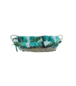 PANIER A PAIN ROND EN OSIER DOUBLURE PLUME