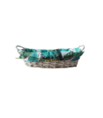 PANIER A PAIN ROND EN OSIER DOUBLURE PLUME