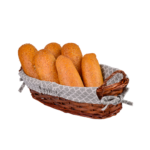 PANIER A PAIN ROND OSIER AVEC DOUBLUR TENDY GRIS