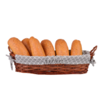 PANIER A PAIN ROND OSIER AVEC DOUBLUR TENDY GRIS