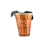 PANIER BLANCHISSERIE OSIER DOUBLURE TENDY BEIGE BLANC 42X52CM