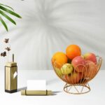 PANIER DE FRUITS EN METAL DOREE 26x26x11 CM