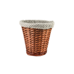 PANIER DE REBUT OSIER DOUBLURE TENDY GRIS/BLANC 28X28 CM