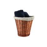 PANIER DE REBUT OSIER DOUBLURE TENDY GRIS/BLANC 28X28 CM