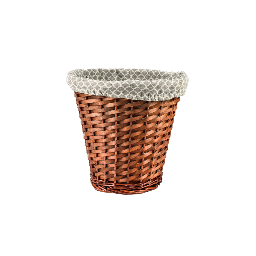 PANIER DE REBUT OSIER DOUBLURE TENDY GRIS/BLANC 28X28 CM PANIER DE REBUT OSIER DOUBLURE TENDY GRIS/BLANC 28X28 CM