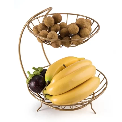 PANIER FRUIT DOREE 2 NIVEAUX
