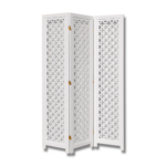 PARAVENT 3 VOLETS ARABICA BLANC