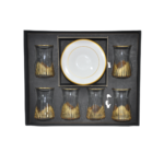 PERA SERVICE A THE 6 VERRE+6 ASSIETTE  BLANCHE/OR