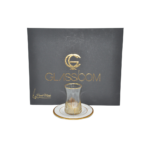 PERA SERVICE A THE 6 VERRE+6 ASSIETTE  BLANCHE/OR